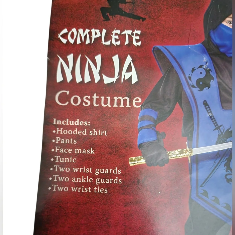 🥷Boys Size S 4/6 7pcs Ninja Halloween Costume 🥷 - Picture 3 of 5